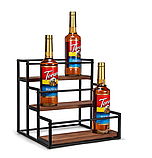 Полиця для кухні ванної або бару на 3 ступені для пляшок дерев'яна, стійка настільна ступінчаста для сиропів, фото 8