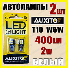 Автолампи світлодіодні 2 шт AUXITO T10 W5W біле світло 400LM, CANBUS, 14×2835 LED безцокольна