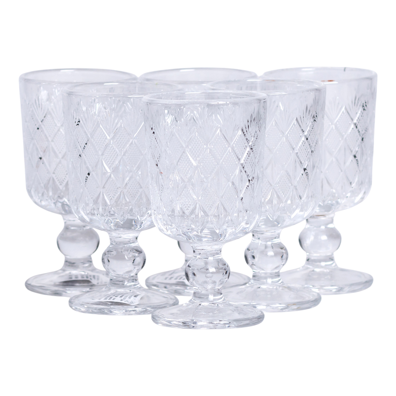 Набір чарок 6 шт по 50 мл скляні на ніжці HP-19-129, фото 1