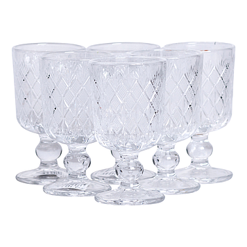 Набір чарок 6 шт по 50 мл скляні на ніжці HP-19-129