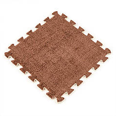 Підлога-пазл плюшевий КОРИЧНЕВИЙ 30*30*1cm (D) SW-00002082