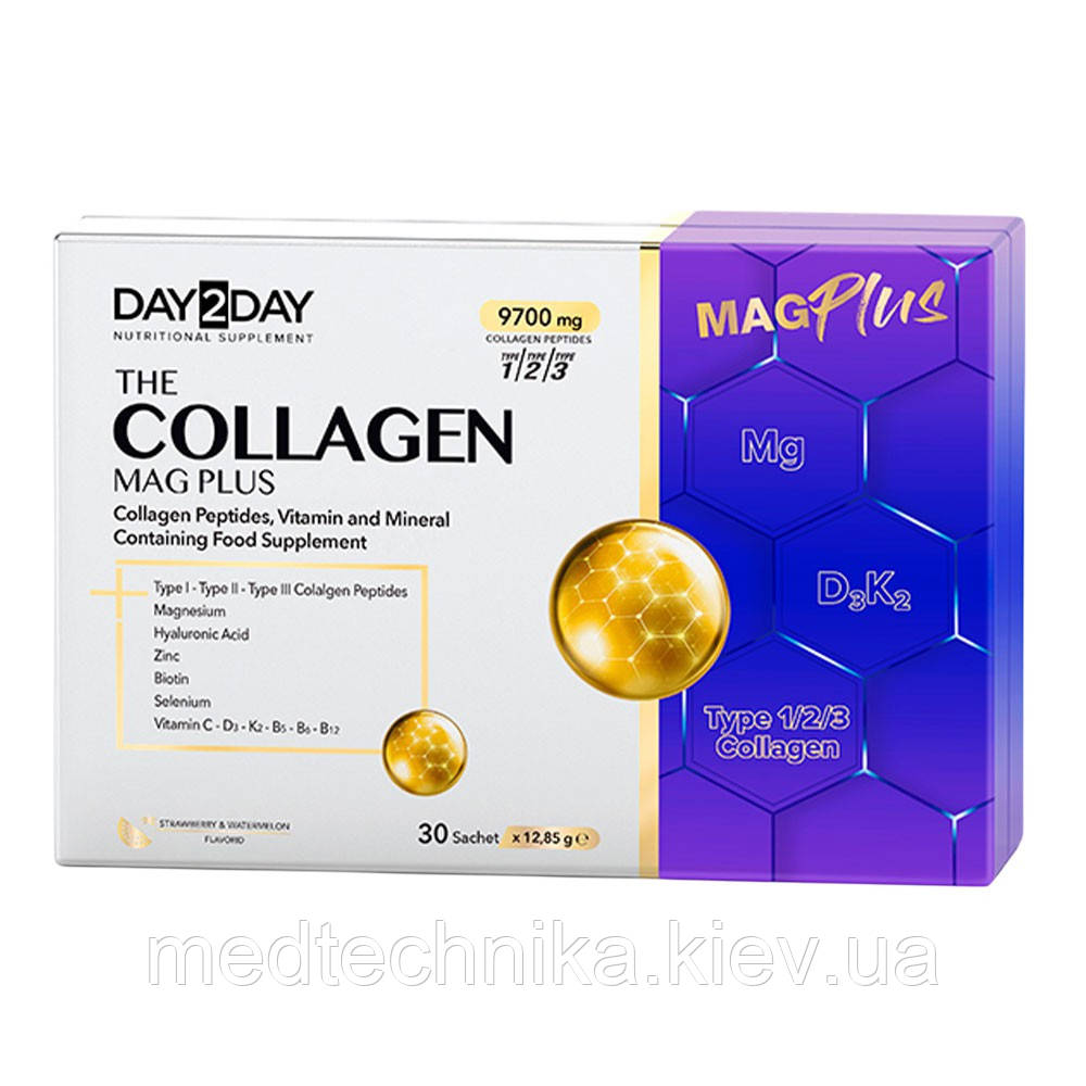Комплекс колагену з магнієм, від болю в суглобах, 300 г, Day2Day, фото 1