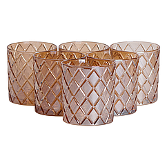 Набір склянок 6 штук по 320 мл для віскі Золото HP-19-11GLASS