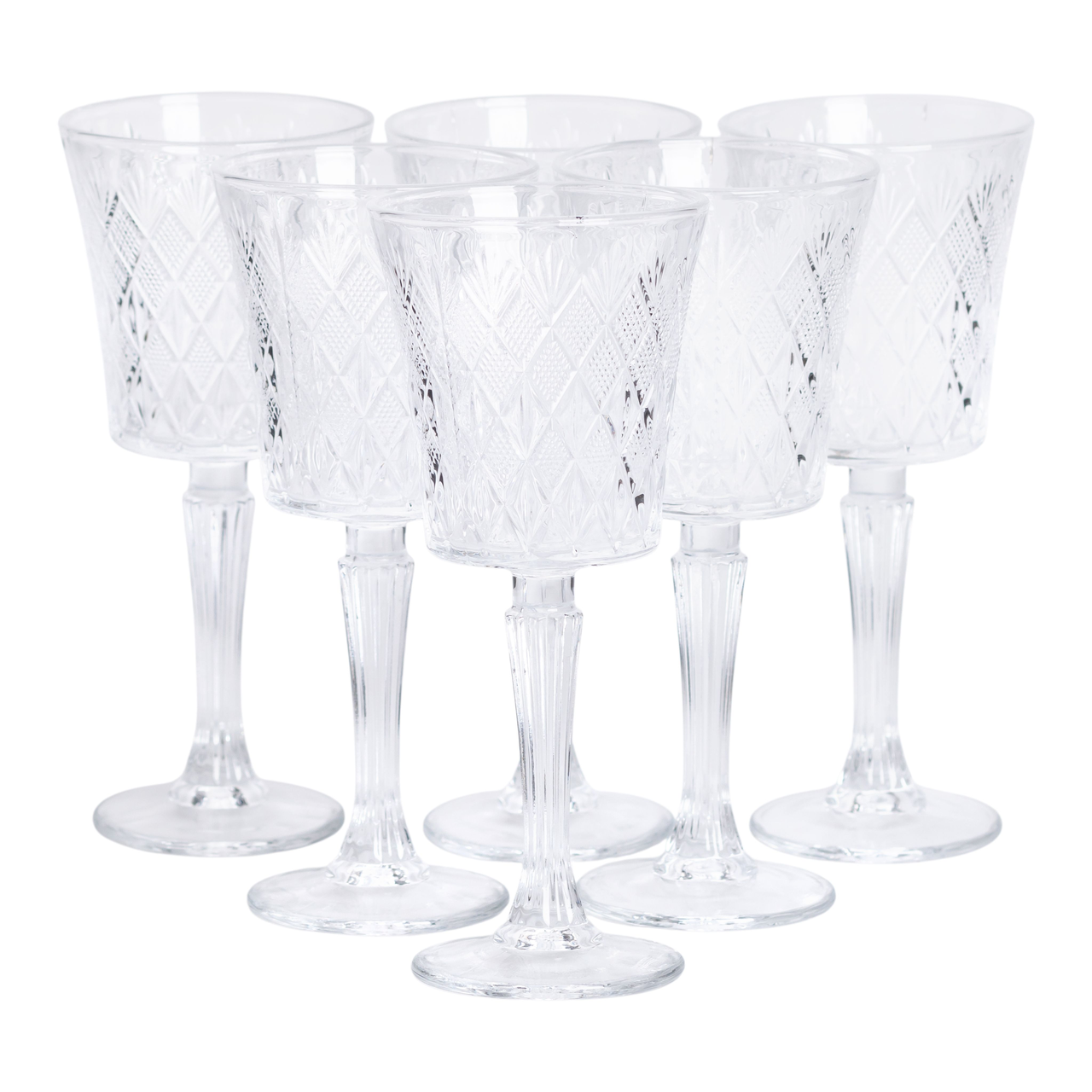 Набір келихів для вина на високій ніжці 6 шт 295 мл скляні HP-19-127, фото 1