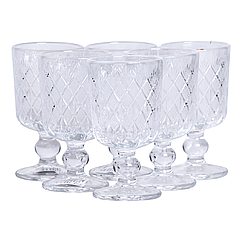 Набір чарок 6 шт по 50 мл скляні на ніжці HP-19-129