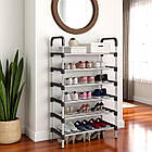 Підлогова полиця для взуття 56х28х113 см на 6 ярусів з простою збіркою, фото 3