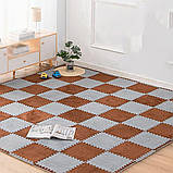 Підлога-пазл плюшевий 30х30х1см Коричневий (D) SW-00002082, фото 8