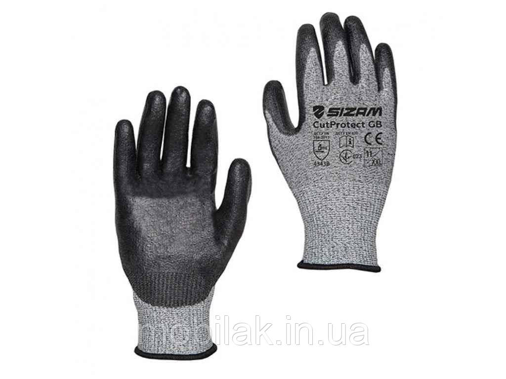 Рукавички CutProtect GB трикотажні сірі з PU-покриттям 34011 р.11 ТМ DOLONI