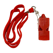 Свисток арбітра пластиковий зі шнурком Meta Whistle plastic classic with lanyard