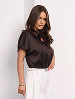 Сорочки ISSA PLUS 15181 S темно-коричневий