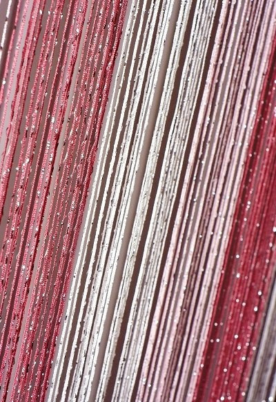 Шторы-нити (кисея) радуга "дождик" (фрезовый+розовый+белый) - фото 4 - id-p32016819