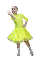 Рейтинговое платье Бейсик для бальных танцев Sevenstore 9103 Лимон