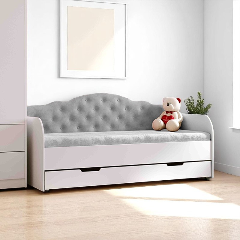 Ліжко Софія з шухлядою на ламелях, односпальне ліжко Sofia 1900х800, Light Grey