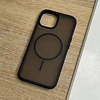 Чохол для iPhone 13 чорний магнітний з підтримкою MagSafe, захищений напівпрозорий ззаду