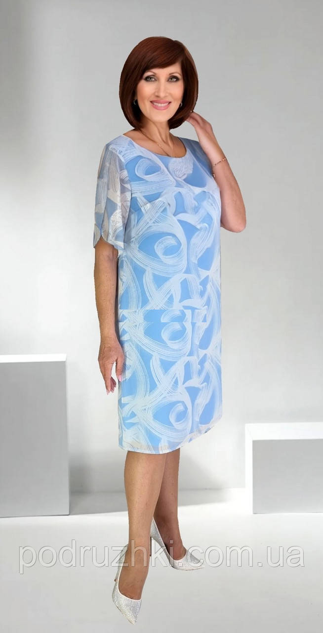 Гарне літнє плаття із шифону Розміри 50,52,54,56, фото 1