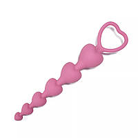 Анальная цепочка из силикона 6 шариков разного диаметра для удовольствия и легкого проникновения