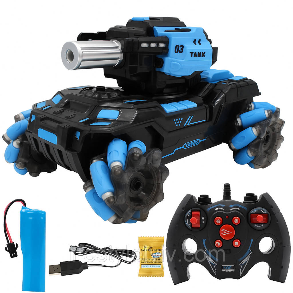 Танк на радіокеруванні, що стріляє орбізами / Танк на пульті управління / Танк іграшка, фото 1