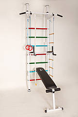 Шведська стінка "Чемпіон Дніпро" — металева з турніком і брусами