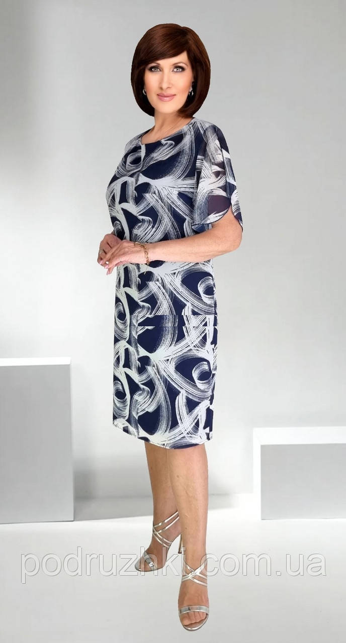 Гарне літнє плаття із шифону Розміри 50,52,54,56, фото 1