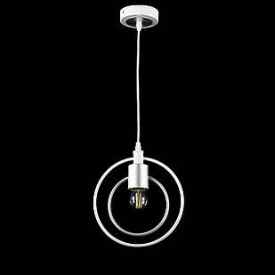 Люстра сучасна підвісна на 1 лампу E27 колір каркаса білий з сріблом VL-L18592/1P