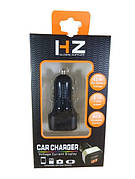Автомобільний зарядний пристрій HZ HC1/9001 Charger 2.4A 2 USB від прикурювача з вольтметром