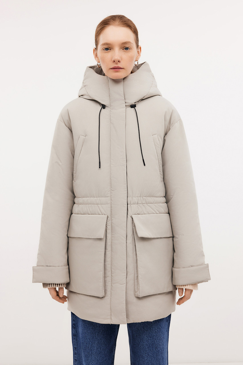Зимова жіноча парку oversize Baon B0424503-702 бежева XS, фото 1