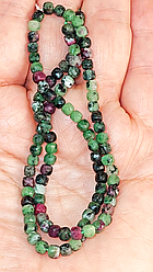 Цоїзит Ø4 мм. намисто, 0493ОЦ