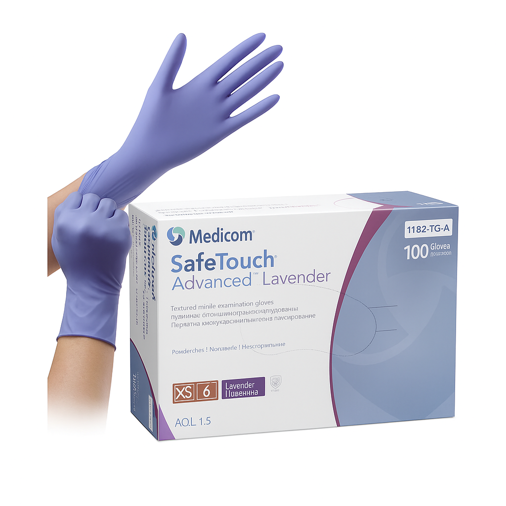Медичні нітрилові рукавички Medicom SafeTouch Advanced Lavender (розмір XS, без пудри, 100 шт.)