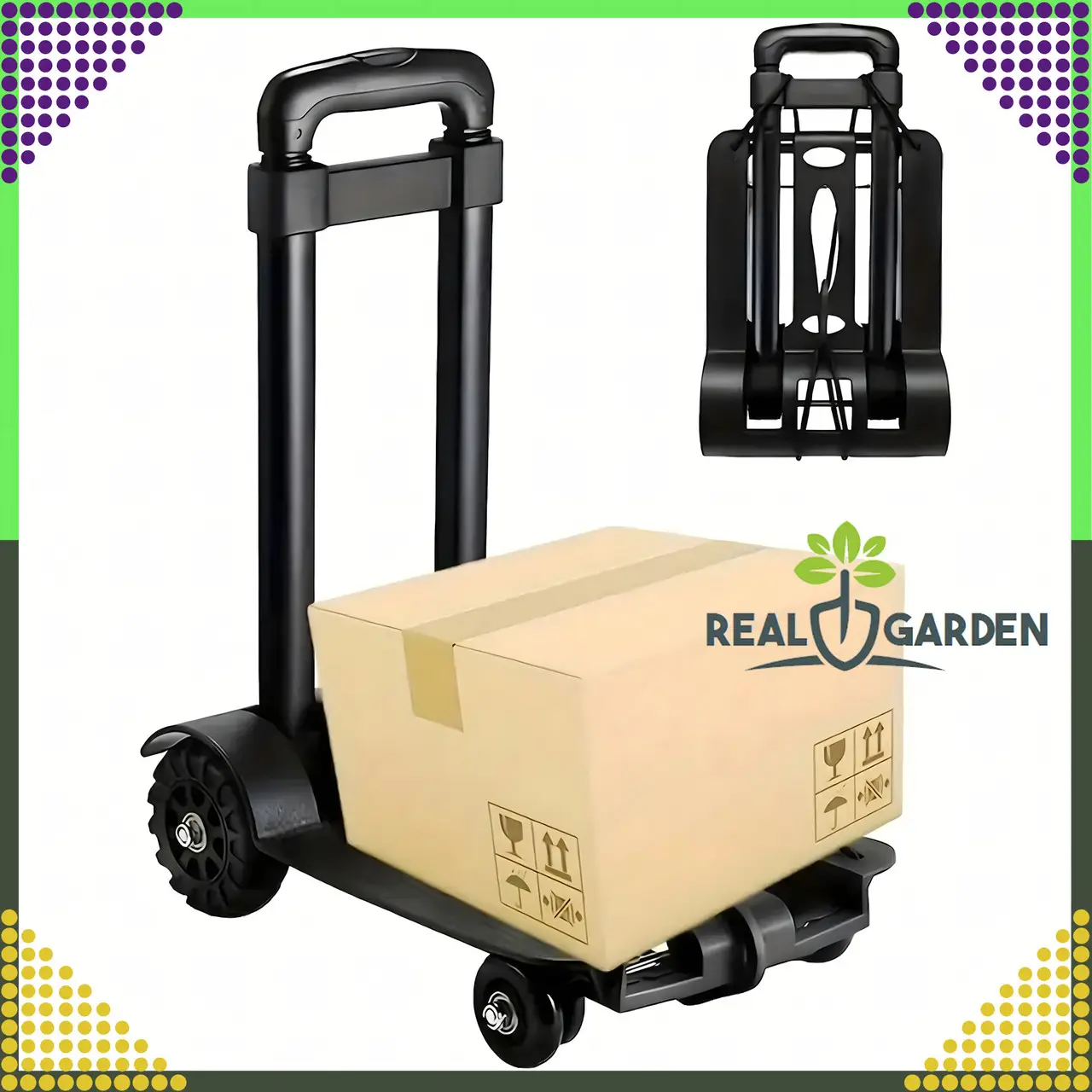 Складаний візок для покупок і вантажів із телескопічною ручкою до 40 кг RC-K-1342 Платформа: 23 x 23 см, фото 1