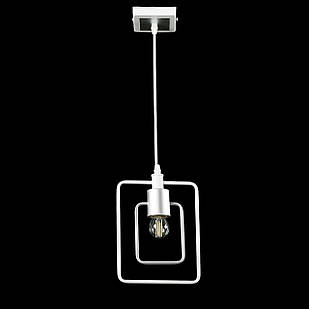 Люстра сучасна підвісна на 1 лампу E27 колір каркаса білий з сріблом VL-L18580/1P