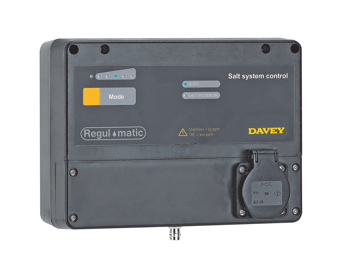 Система керування роботи сольових хлораторів DAVEY Regulmatic ORP (REDOX) Salt Control System, Домашні басейни