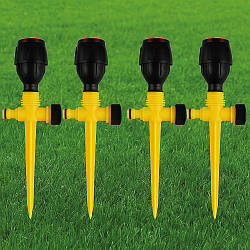 Комплект 4шт Садовий спринклер з обертанням на 360° / Розпилювач дощ для саду / Система поливу для газону