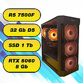 Ігровий комп'ютер AMD Ryzen 5 7500F (6 x 5.0 GHz) + 32Gb DDR5 + SSD 1000 Gb + RTX 5060 8Gb