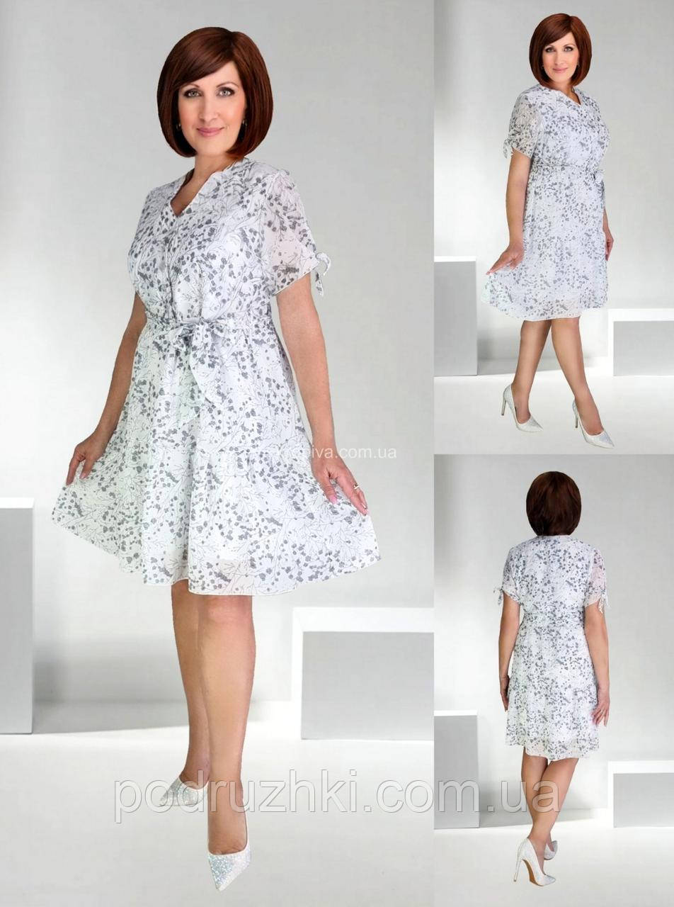 Легка літня сукня Тканина шифон Розміри 50,52,54,56, фото 1