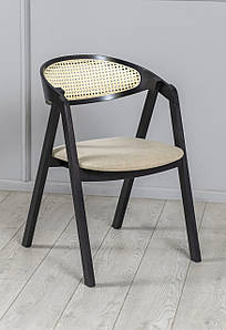 Стілець Гуру Cane чорний / тканина беж Cashmere 2 ТМ Prestol