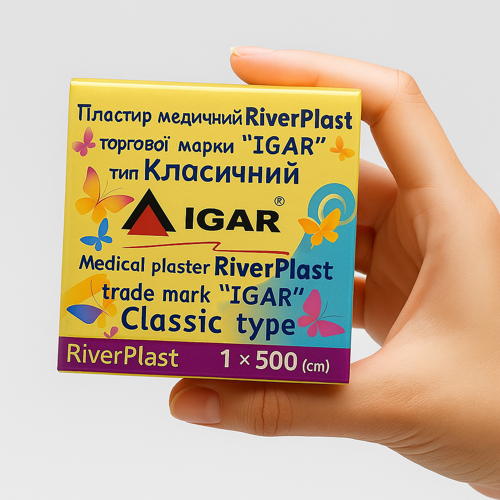 Пластир медичний RiverPlast торгової марки «IGAR» тип Класичний (на бавовняній основі) 1 х 500 см