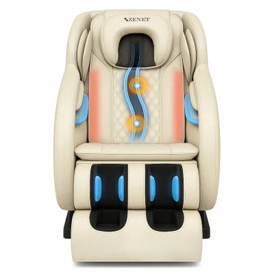 Масажне крісло ZENET ZET-1288.  Крісло для масажу кремове, фото 1