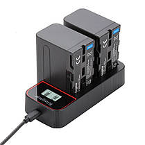 Зарядний KingMa BM058 LCD USB для 2x АБ Sony NP-F550/750/970, NP-FM30/FM50/FM500H, фото 3