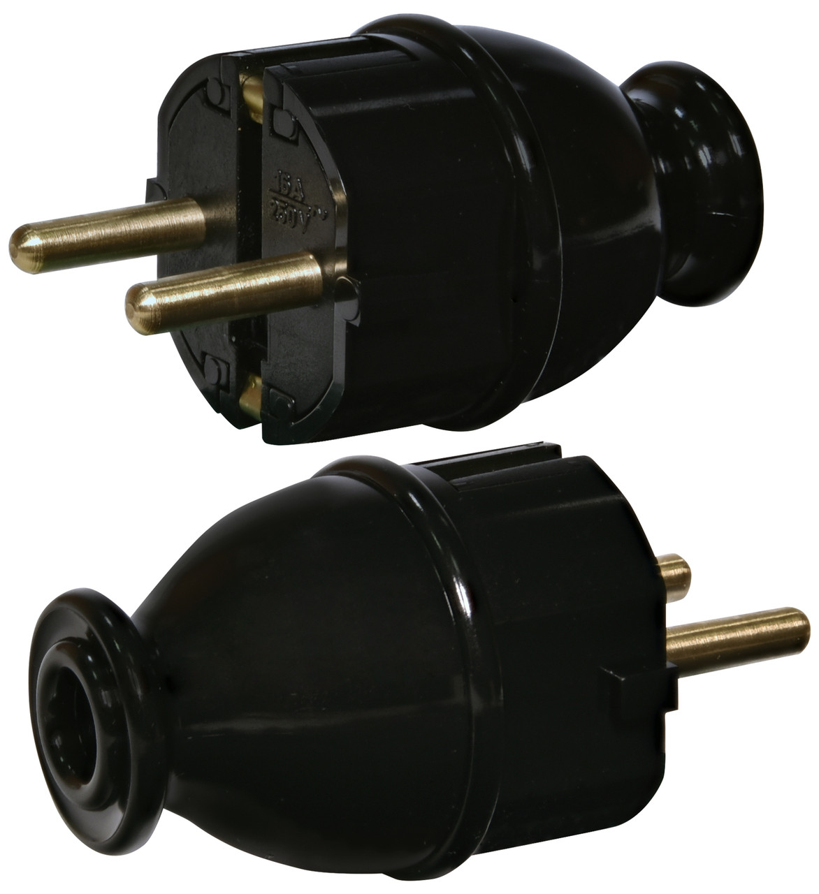 Вилка пряма із заземленням полікарбонат 16A 250V IP44 ETI PPB-ST 4481006 розбірна електрична (2P+PE Schuko), фото 1