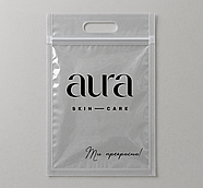 Зіп-пакет глянцевий 20х30 см з ручкою Щільність 100 мкм Універсальний пакет Zip-Lock з логотипом, фото 3