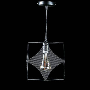 Люстра сучасна підвісна на 1 лампу E27 колір каркаса чорний VL-L612/1 BLK