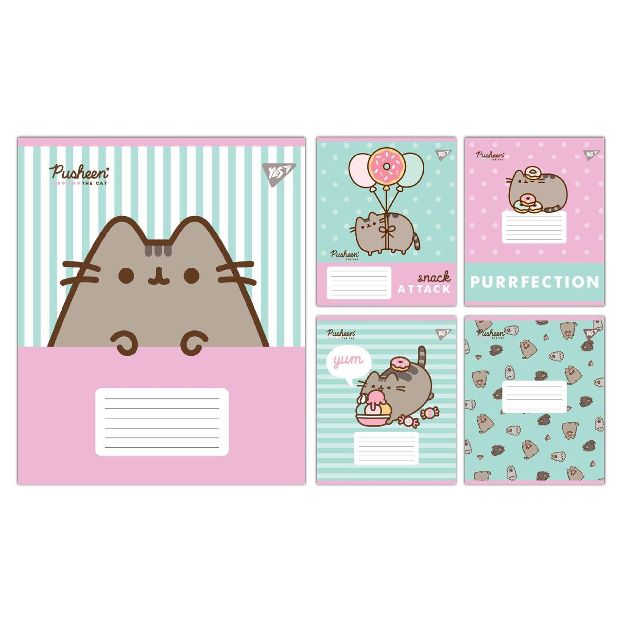 Зошит учнівський шкільний Yes Pusheen Candy А5 12 аркушів лінія