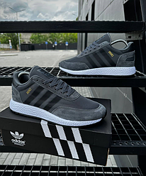 Чоловічі кросівки Adidas Iniki Gray сірі Адідіс Ініки замша текстиль легкі дихаючі весна літо