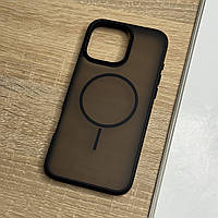 Чохол для iPhone 16 Pro Max чорний магнітний з підтримкою MagSafe, захищений напівпрозорий ззаду