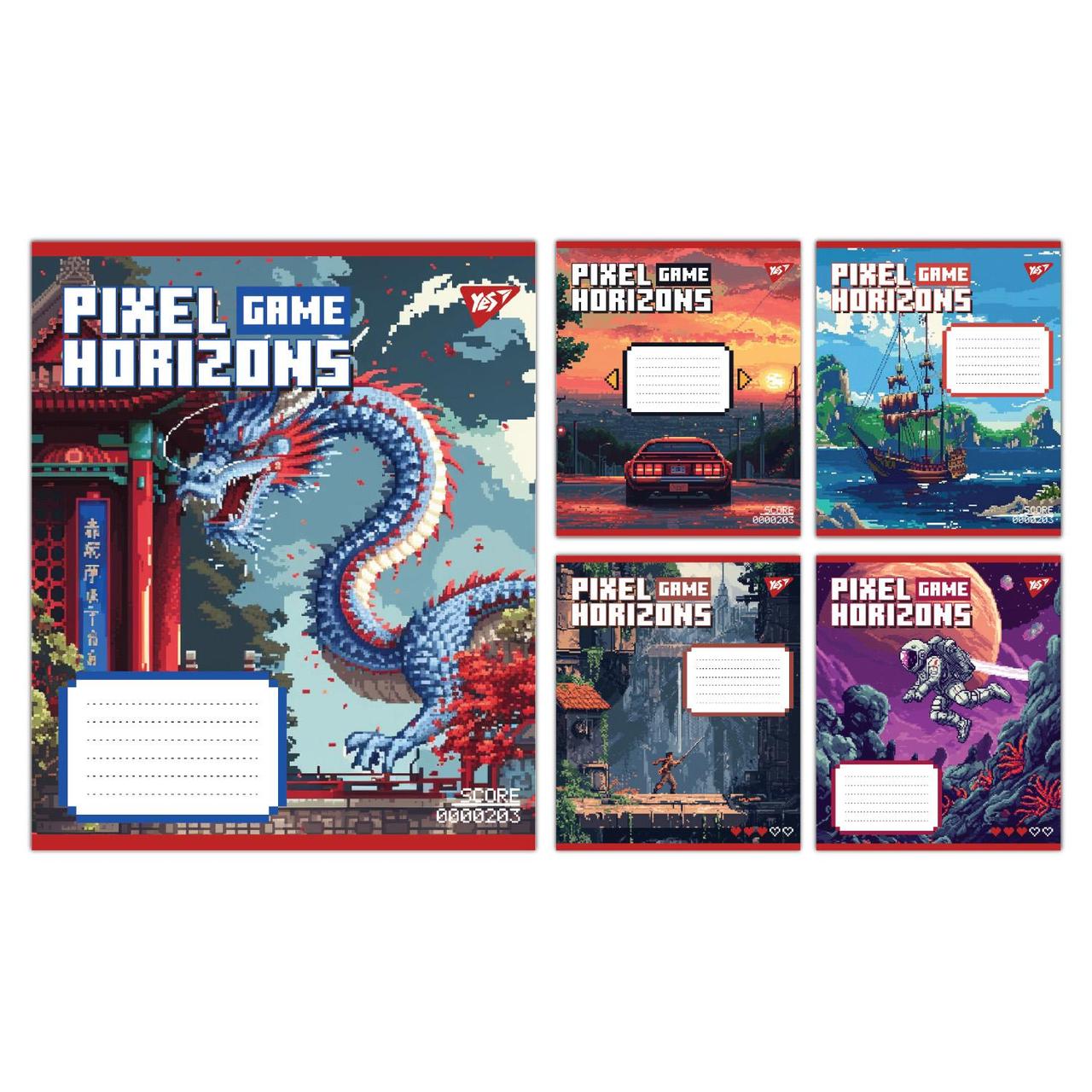 Зошит учнівський шкільний Yes Pixel game А5 12 аркушів клітинка