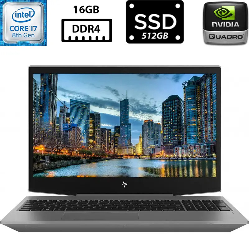 Ноутбук HP ZBook 15v G5/15.6” IPS 1920x1080/Core i7-8850H 2.60GHz/16GB DDR4/SSD 512GB/NVIDIA Quadro P600 4GB Камера Б/В