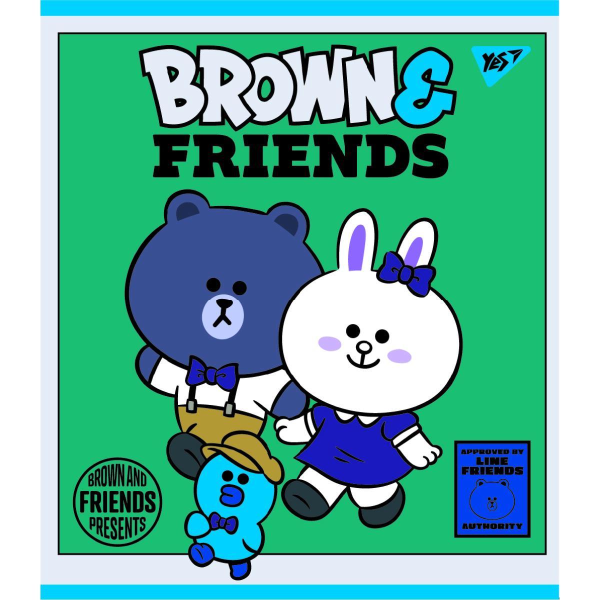 Зошит YES Line Friends А5 12 аркушів клітинка