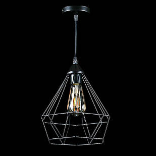 Люстра сучасна підвісна на 1 лампу E27 колір каркаса чорний VL-L413/1 BLK