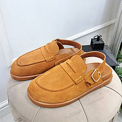 Сабо клоги замшеві жіночі. Колір рудий