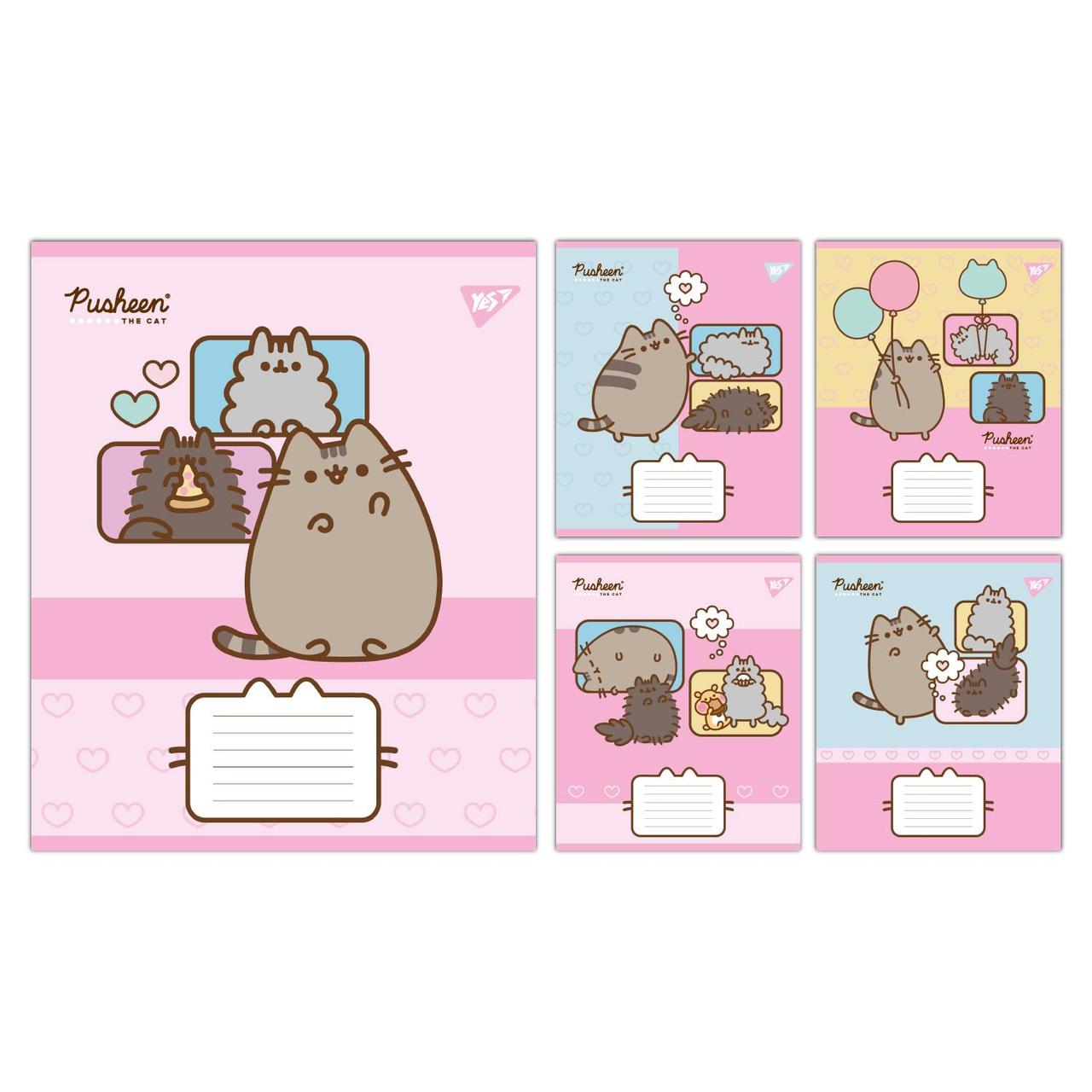 Зошит учнівський шкільний Yes Pusheen Funny А5 12 аркушів клітинка